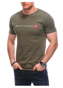 T-shirt męski z nadrukiem 1920S - oliwkowy ze sklepu Edoti w kategorii T-shirty męskie - zdjęcie 170924994