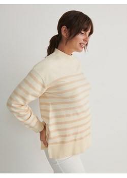 Reserved - Sweter w paski - kremowy ze sklepu Reserved w kategorii Swetry damskie - zdjęcie 170925182