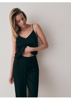 Reserved - Dwuczęściowa piżama z wiskozy - czarny ze sklepu Reserved w kategorii Piżamy damskie - zdjęcie 170925262