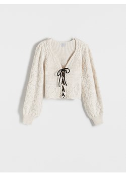 Reserved - Sweter z wiązaniem - kremowy ze sklepu Reserved w kategorii Swetry damskie - zdjęcie 170925684