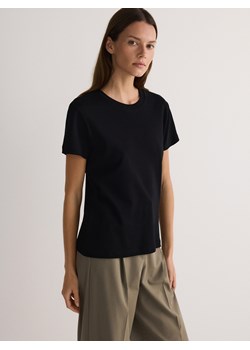Reserved - Bawełniany t-shirt - czarny ze sklepu Reserved w kategorii Bluzki damskie - zdjęcie 170925711