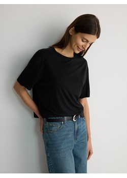 Reserved - T-shirt z modalem - czarny ze sklepu Reserved w kategorii Bluzki damskie - zdjęcie 170926122