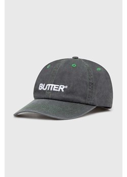Butter Goods czapka z daszkiem bawełniana Rounded Logo 6 Panel Cap kolor zielony z aplikacją BGQ1247004 ze sklepu PRM w kategorii Czapki z daszkiem męskie - zdjęcie 170927913