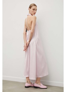 Samsoe Samsoe sukienka SACILLE kolor różowy maxi rozkloszowana F10000036 ze sklepu PRM w kategorii Sukienki - zdjęcie 170928174