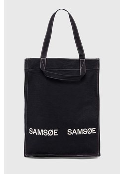 Samsoe Samsoe torba bawełniana SALUCCA kolor czarny U24100002 ze sklepu PRM w kategorii Torby Shopper bag - zdjęcie 170928201