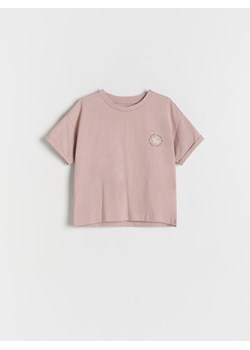 Reserved - Bawełniany t-shirt oversize - brudny róż ze sklepu Reserved w kategorii Bluzki dziewczęce - zdjęcie 170928763