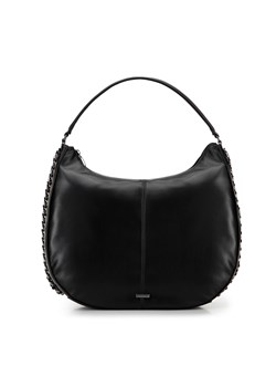 Torebka worek z ekoskóry obszyta łańcuszkiem czarna ze sklepu WITTCHEN w kategorii Torby Shopper bag - zdjęcie 170929663