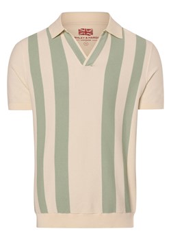 Finshley & Harding London Męska koszulka polo Mężczyźni Bawełna beżowy w paski ze sklepu vangraaf w kategorii T-shirty męskie - zdjęcie 170930462