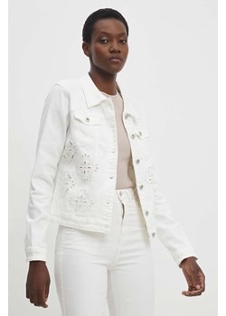 Answear Lab kurtka jeansowa damska kolor biały przejściowa ze sklepu ANSWEAR.com w kategorii Kurtki damskie - zdjęcie 170932031