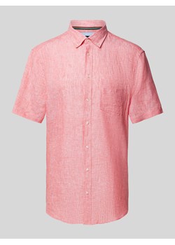 Koszula lniana o kroju regular fit z kołnierzykiem typu button down ze sklepu Peek&Cloppenburg  w kategorii Koszule męskie - zdjęcie 170932201