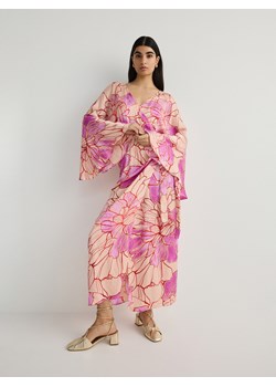 Reserved - Sukienka kimono z wiskozy - wielobarwny ze sklepu Reserved w kategorii Sukienki - zdjęcie 170937804