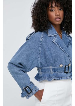 Liu Jo kurtka jeansowa damska kolor niebieski przejściowa oversize ze sklepu ANSWEAR.com w kategorii Kurtki damskie - zdjęcie 170938203