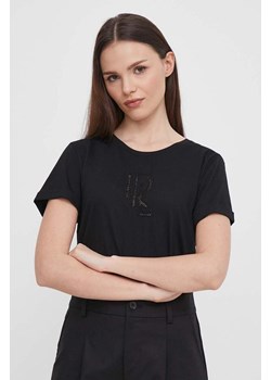 Lauren Ralph Lauren t-shirt damski kolor czarny ze sklepu ANSWEAR.com w kategorii Bluzki damskie - zdjęcie 170938372