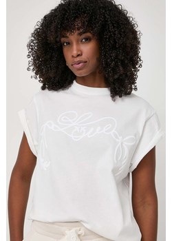 Pinko t-shirt bawełniany damski kolor biały 103138 A1XD ze sklepu ANSWEAR.com w kategorii Bluzki damskie - zdjęcie 170938392