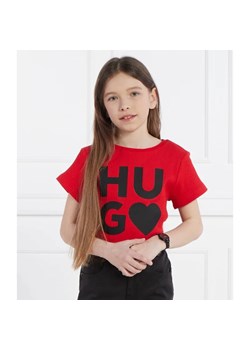 HUGO KIDS T-shirt | Regular Fit ze sklepu Gomez Fashion Store w kategorii Bluzki dziewczęce - zdjęcie 170939012
