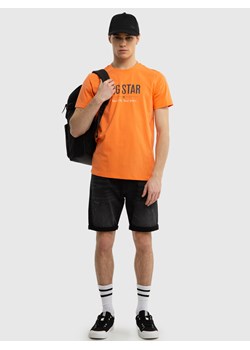 Koszulka męska o klasycznym kroju pomaraŅczowa Bruno 701 ze sklepu Big Star w kategorii T-shirty męskie - zdjęcie 170939470