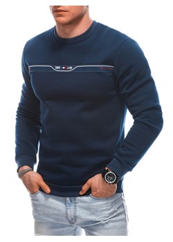 Bluza męska bez kaptura 1660B - granatowa ze sklepu Edoti w kategorii Bluzy męskie - zdjęcie 170939511