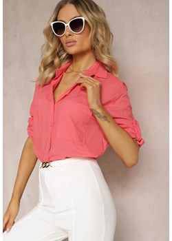 Różowa Klasyczna Koszula z Bawełny z Kieszonkami Jaela ze sklepu Renee odzież w kategorii Koszule damskie - zdjęcie 170941113