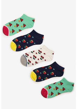 Wielokolorowe 5-pack Skarpety z Nadrukiem Owoców Pierosa ze sklepu Renee odzież w kategorii Skarpetki damskie - zdjęcie 170941194
