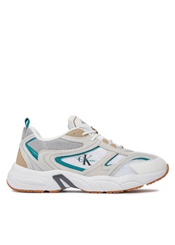 Sneakersy Calvin Klein Jeans Retro Tennis Su-Mesh YM0YM00589 Biały ze sklepu eobuwie.pl w kategorii Buty sportowe męskie - zdjęcie 170943530