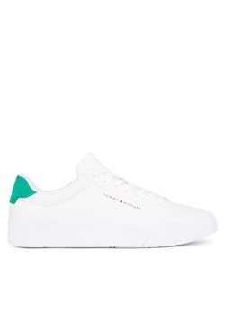 Sneakersy Tommy Hilfiger Th Court Leather FM0FM04971 White/Olympic Green 0K4 ze sklepu eobuwie.pl w kategorii Trampki męskie - zdjęcie 170943613