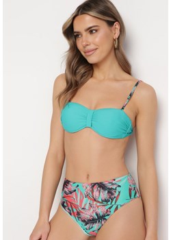 Miętowe Bikini z Roślinnym Wzorem Chenos ze sklepu Born2be Odzież w kategorii Stroje kąpielowe - zdjęcie 170944403