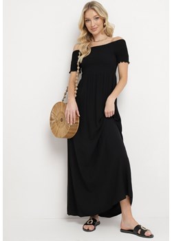 Czarna Sukienka Hiszpanka o Rozkloszowanym Fasonie z Bawełny Angolima ze sklepu Born2be Odzież w kategorii Sukienki - zdjęcie 170944912