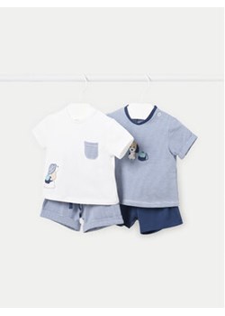 Mayoral Komplet 2 t-shirtów i spodenek 1626 Niebieski Regular Fit ze sklepu MODIVO w kategorii Komplety niemowlęce - zdjęcie 170945042