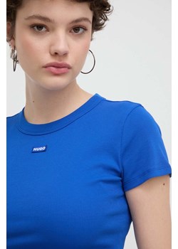 Hugo Blue t-shirt damski kolor niebieski 50510749 ze sklepu ANSWEAR.com w kategorii Bluzki damskie - zdjęcie 170945161