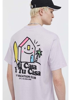 On Vacation t-shirt bawełniany Mi Casa kolor fioletowy z nadrukiem OVC T149 ze sklepu ANSWEAR.com w kategorii T-shirty męskie - zdjęcie 170945282