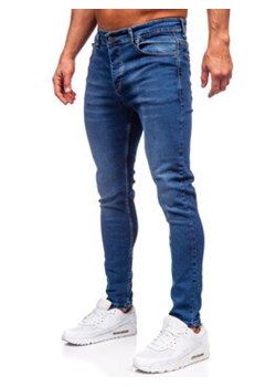 Granatowe spodnie jeansowe męskie slim fit Denley 6262 ze sklepu Denley w kategorii Jeansy męskie - zdjęcie 170945300