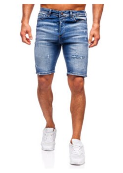 Granatowe krótkie spodenki jeansowe męskie Denley 0369 ze sklepu Denley w kategorii Spodenki męskie - zdjęcie 170945303