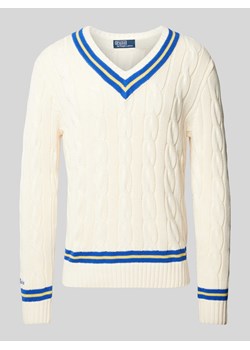 Sweter z dzianiny z wzorem warkocza ze sklepu Peek&Cloppenburg  w kategorii Swetry męskie - zdjęcie 170946910