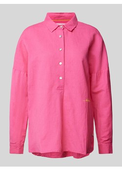 Bluzka lniana z wyhaftowanym logo ze sklepu Peek&Cloppenburg  w kategorii Koszule damskie - zdjęcie 170946953