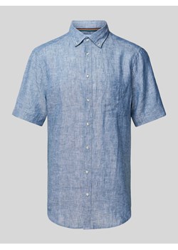 Koszula lniana o kroju regular fit z kołnierzykiem typu button down ze sklepu Peek&Cloppenburg  w kategorii Koszule męskie - zdjęcie 170947160