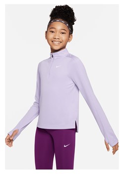 Koszulka do golfa z długim rękawem i zamkiem 1/2 dla dużych dzieci (dziewcząt) Nike Dri-FIT - Fiolet ze sklepu Nike poland w kategorii Bluzki dziewczęce - zdjęcie 170947474