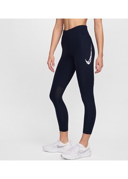 Damskie legginsy 7/8 ze średnim stanem i kieszeniami do biegania Nike Fast - Niebieski ze sklepu Nike poland w kategorii Spodnie damskie - zdjęcie 170947531