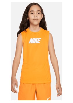 Koszulka treningowa bez rękawów dla dużych dzieci (chłopców) Nike Dri-FIT Multi+ - Pomarańczowy ze sklepu Nike poland w kategorii Bluzki dziewczęce - zdjęcie 170947671