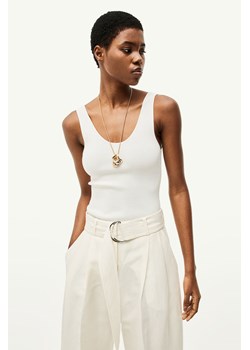 H & M - Dzianinowy top bez rękawów - Biały ze sklepu H&M w kategorii Bluzki damskie - zdjęcie 170948554