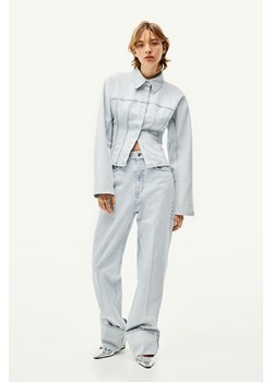 H & M - Podwijane dżinsy Straight High - Niebieski ze sklepu H&M w kategorii Jeansy damskie - zdjęcie 170948603
