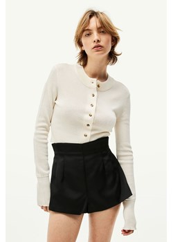 H & M - Mini szorty z błyszczącego diagonalu - Czarny ze sklepu H&M w kategorii Szorty - zdjęcie 170948613