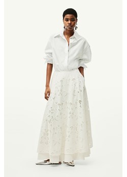 H & M - Kloszowa spódnica z haftem angielskim - Biały ze sklepu H&M w kategorii Spódnice - zdjęcie 170948710