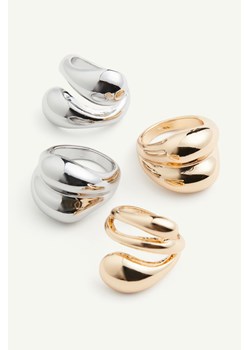 H & M - Masywny pierścionek 4-pak - Złoty ze sklepu H&M w kategorii Pierścionki - zdjęcie 170948711