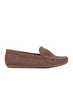 Marco Shoes Klasyczne mokasyny z miękkiego zamszu brązowe ze sklepu ButyModne.pl w kategorii Mokasyny damskie - zdjęcie 170948762