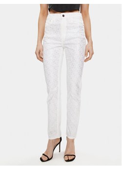 Guess Spodnie materiałowe Girly W4RA16 WFXDA Biały Slim Fit ze sklepu MODIVO w kategorii Spodnie damskie - zdjęcie 170951802