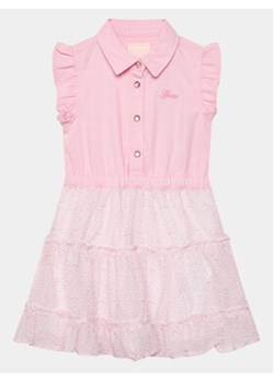 Guess Sukienka codzienna K4GK01 WG5P0 Różowy Regular Fit ze sklepu MODIVO w kategorii Sukienki dziewczęce - zdjęcie 170953004