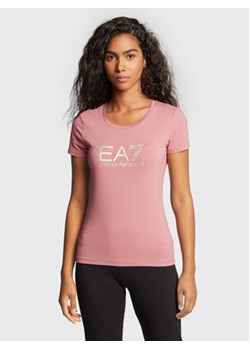 EA7 Emporio Armani T-Shirt 8NTT66 TJFKZ 1438 Różowy Slim Fit ze sklepu MODIVO w kategorii Bluzki damskie - zdjęcie 170953471