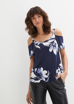 Shirt z dekoltem carmen na ramiączkach ze sklepu bonprix w kategorii Bluzki damskie - zdjęcie 170956020