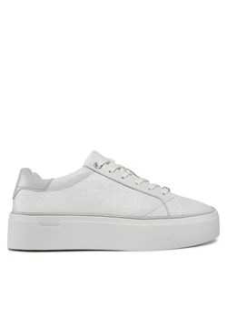 Sneakersy Calvin Klein Flatform C Lace Up - Mono Mix HW0HW01870 White/Pearl Grey 0K9 ze sklepu eobuwie.pl w kategorii Buty sportowe damskie - zdjęcie 170957231