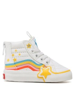 Vans Sneakersy Sk8-Hi Zip Rainbow Star VN000BVNAHP1 Biały ze sklepu MODIVO w kategorii Trampki dziecięce - zdjęcie 170957701